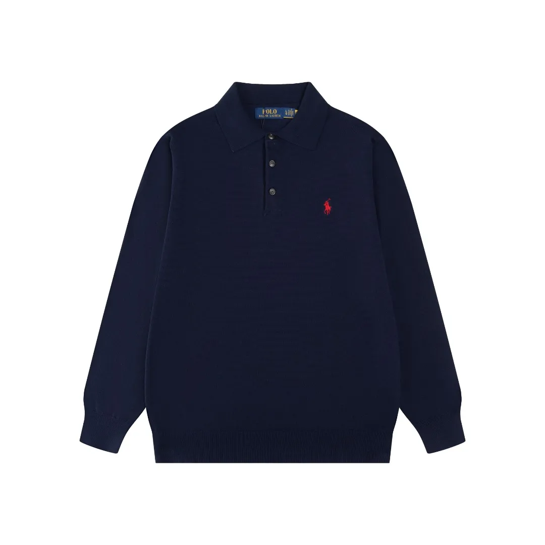P216 #R81 Ralph Lauren knitted pony embroidered lapel polo shirt three-button pullover open chest long-sleeved sweater Official website synchronization Same style for men and women Sizes: S-XL Color: White Blue Gray Dark Gray Khaki Military Green Navy White Label Navy Blue Red Label Black Red Label Black White Label Pink Classic cotton yarn 100% white cotton High-quality goods Classic styles have always been popular! The workmanship details are very good! The simple lapel polo pullover sweater is always the standard, with classic brand embroidery on the chest! All major stars have the same style! Best for couples. High quality goods! Xinjiang cotton micro-elastic and smooth fabric has excellent quality. Pure cotton is soft and skin-friendly. Size: S M L